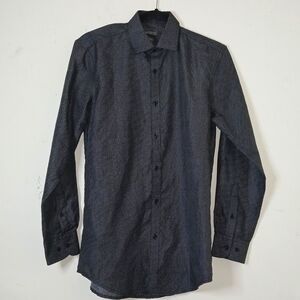 Black label by Ruffini long sleeve Black print buttondown dress shirt S14-14-1/2